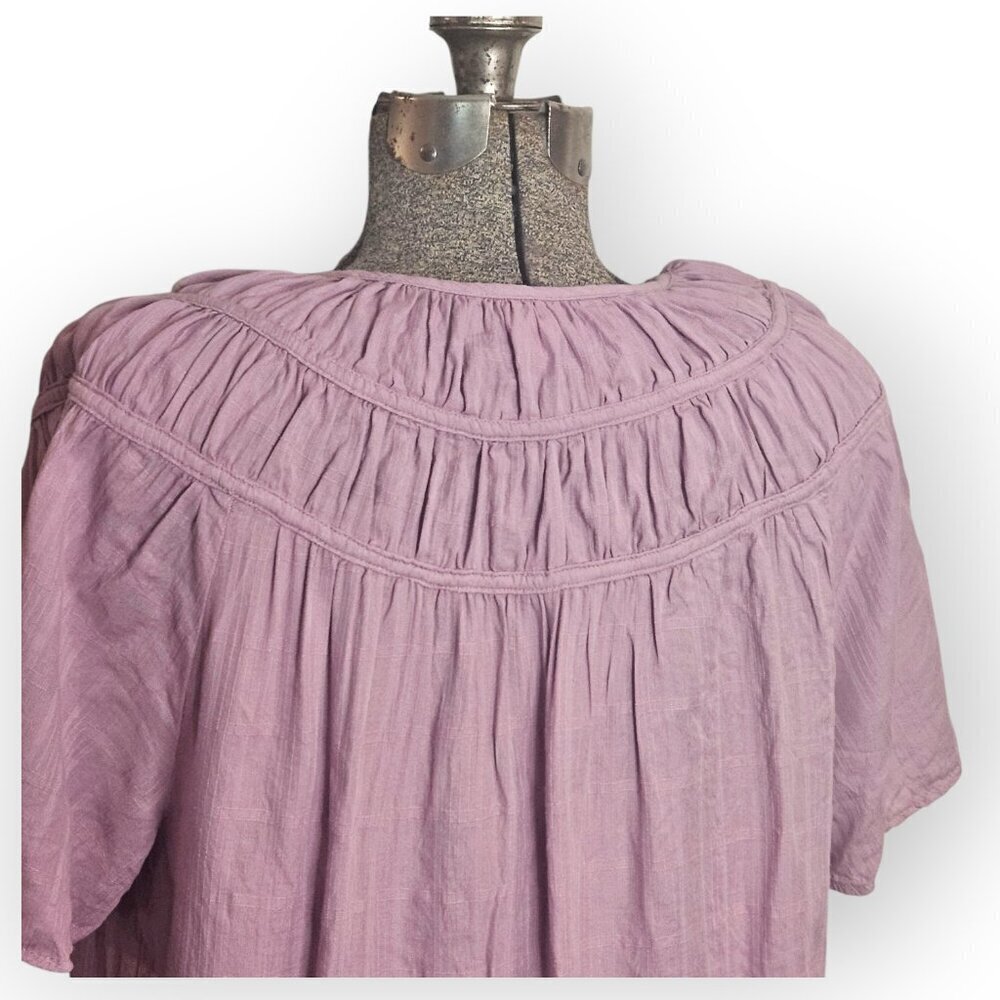 Short Sleeve Key-Hole Neck Blouse L - Picture 5 of 6